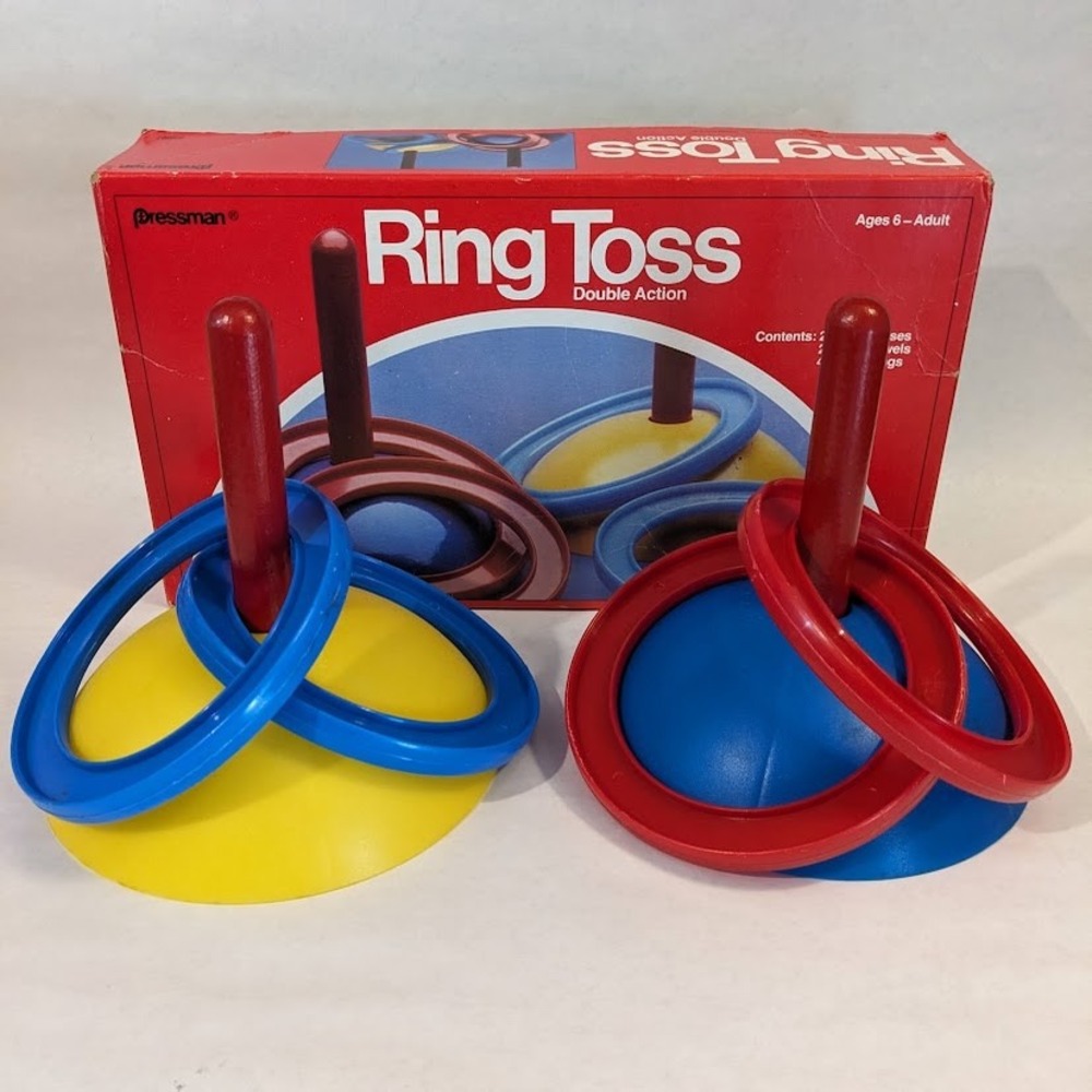 Vintage 1979 Pressman Double Action Ring Toss Game Complete Set 2087 Retro Toy